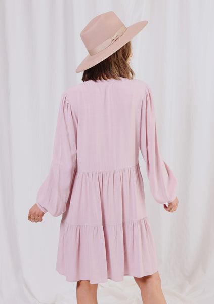 Linen Blend Vintage Babydoll Mini Dress