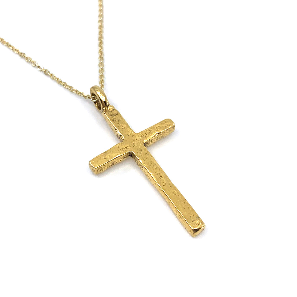 Bold Walnut Wooden Cross Pendant - A Sturdy Christian Faith Necklace