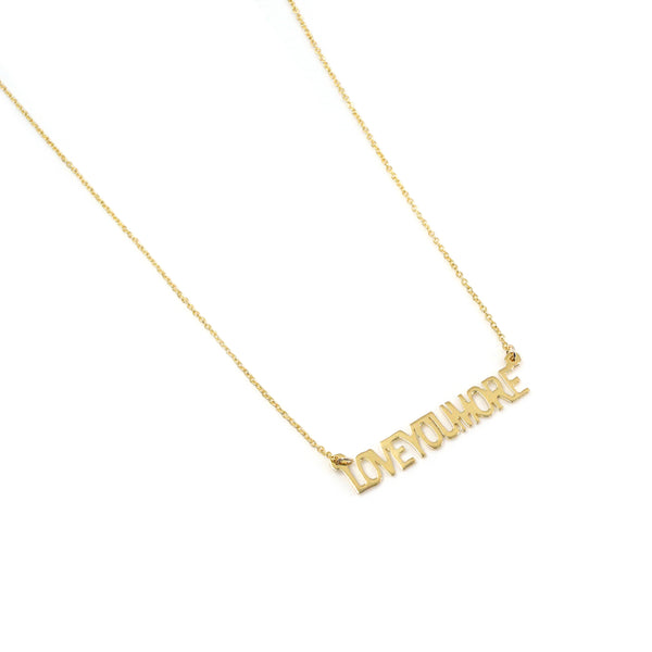 Love You More Bar Gold Necklace