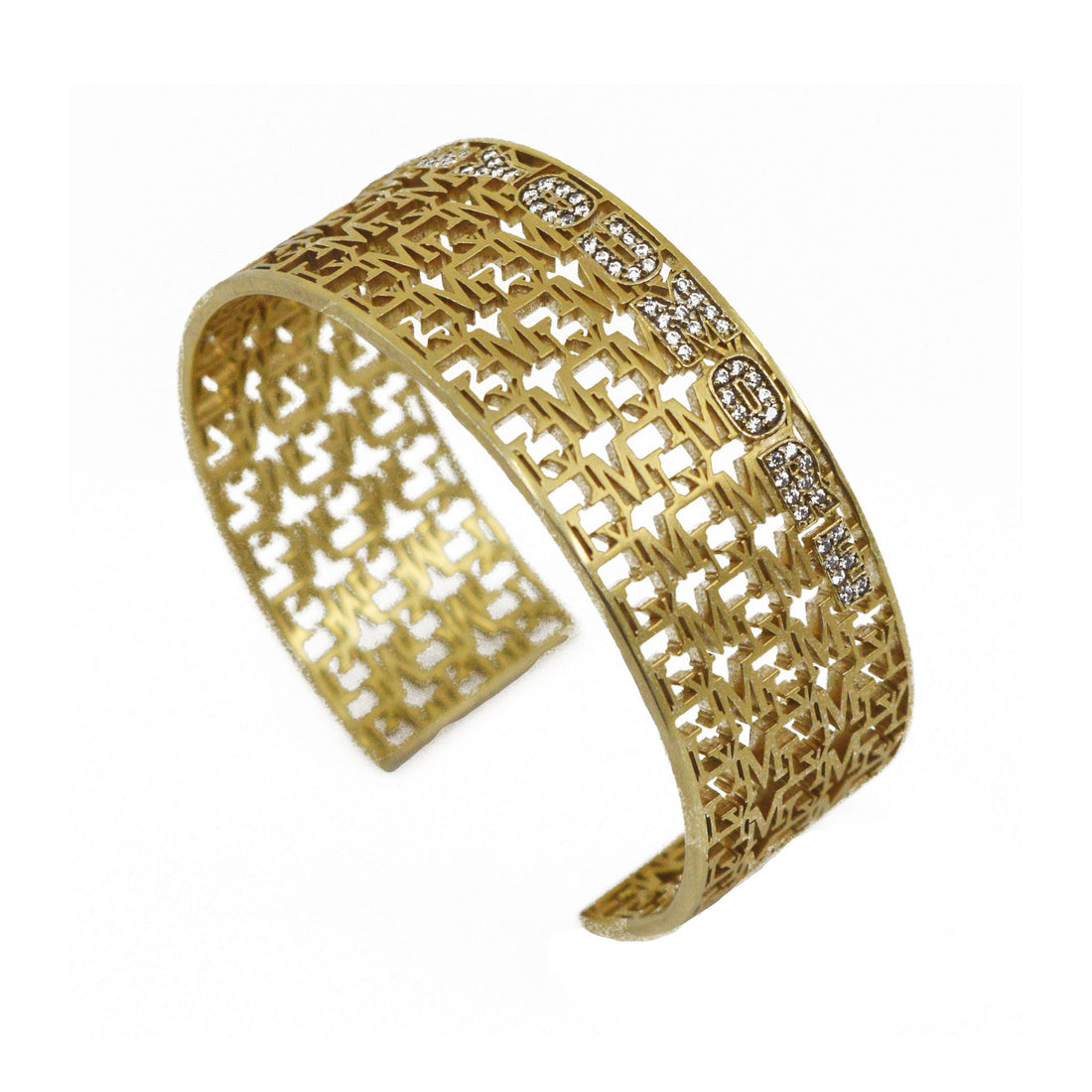 Love You More Gold Weave Cuff Bracelet