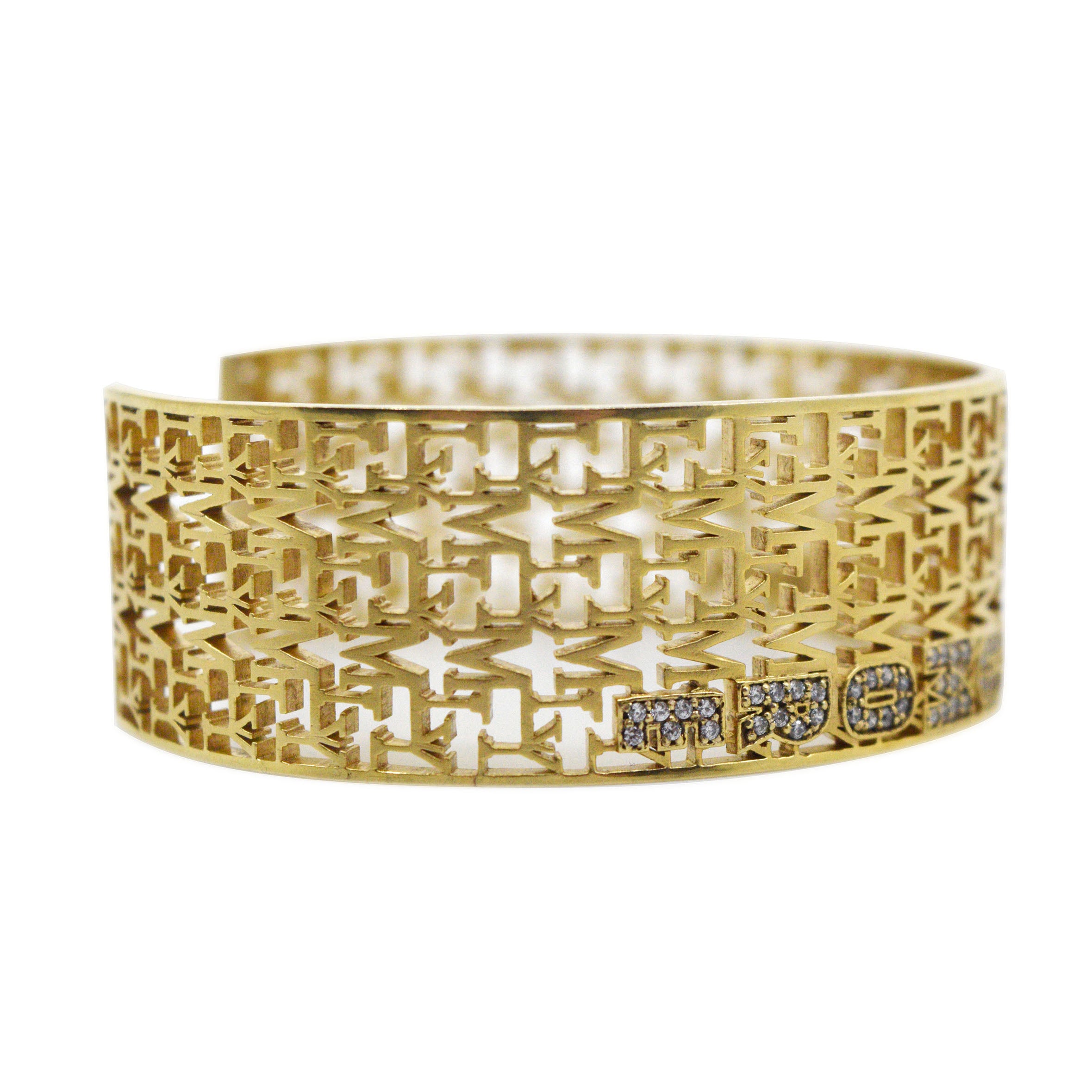 Love You More Gold Weave Cuff Bracelet