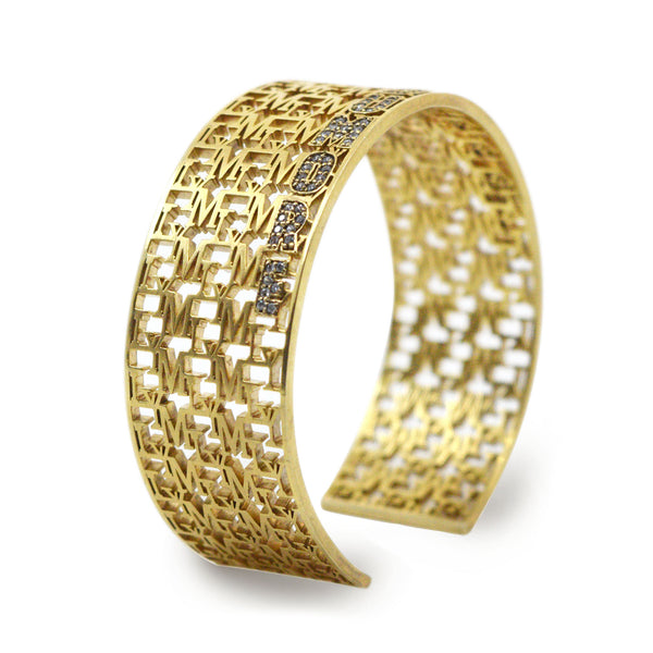 Love You More Gold Weave Cuff Bracelet