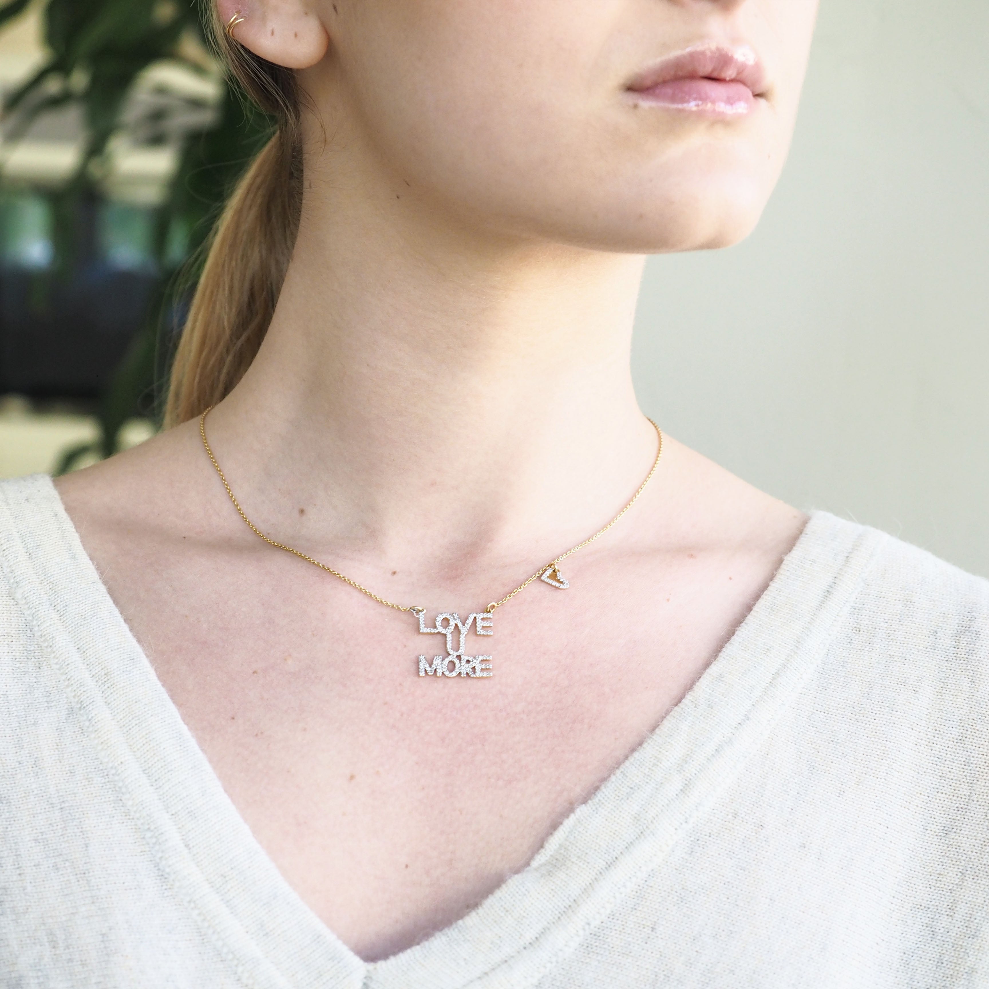 Love You More Sunrise Necklace in Diamonds & 14K Gold