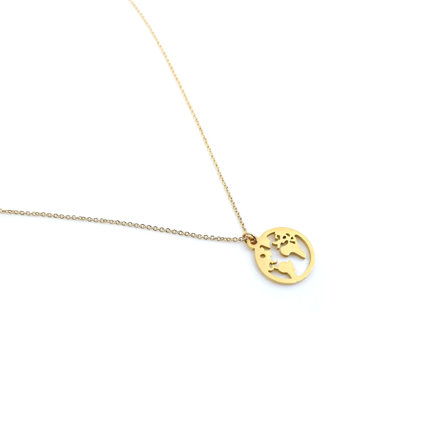Love You More World Necklace in Gold