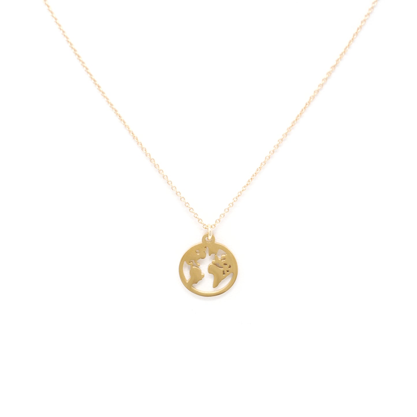 Love You More World Necklace in Gold
