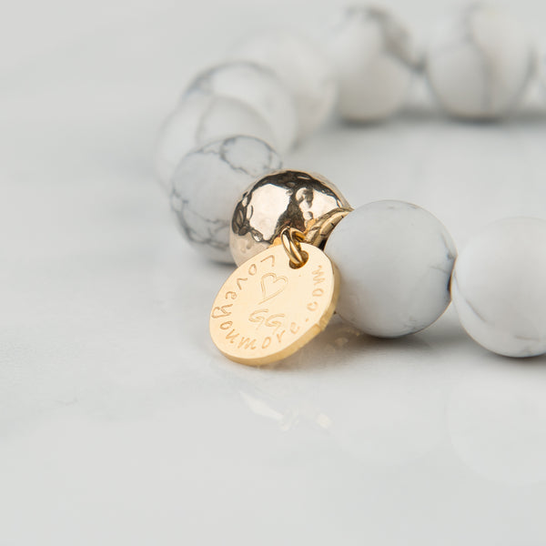 The Luna Bracelet in White Marble