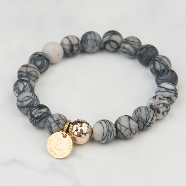 The Luna Bracelet in Grey Marble