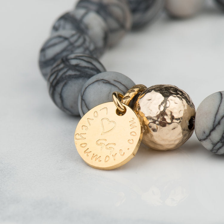 The Luna Bracelet in Grey Marble