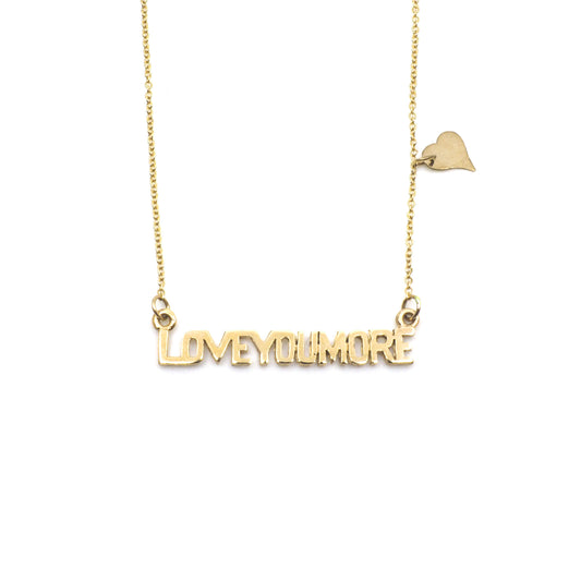 Love You More Bar Necklace in 10K & 14K Gold