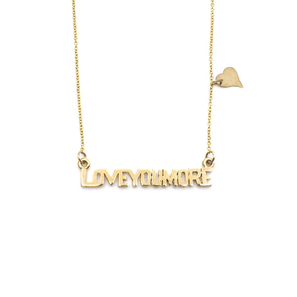The Love You More Bar Necklace in 10K & 14K Gold