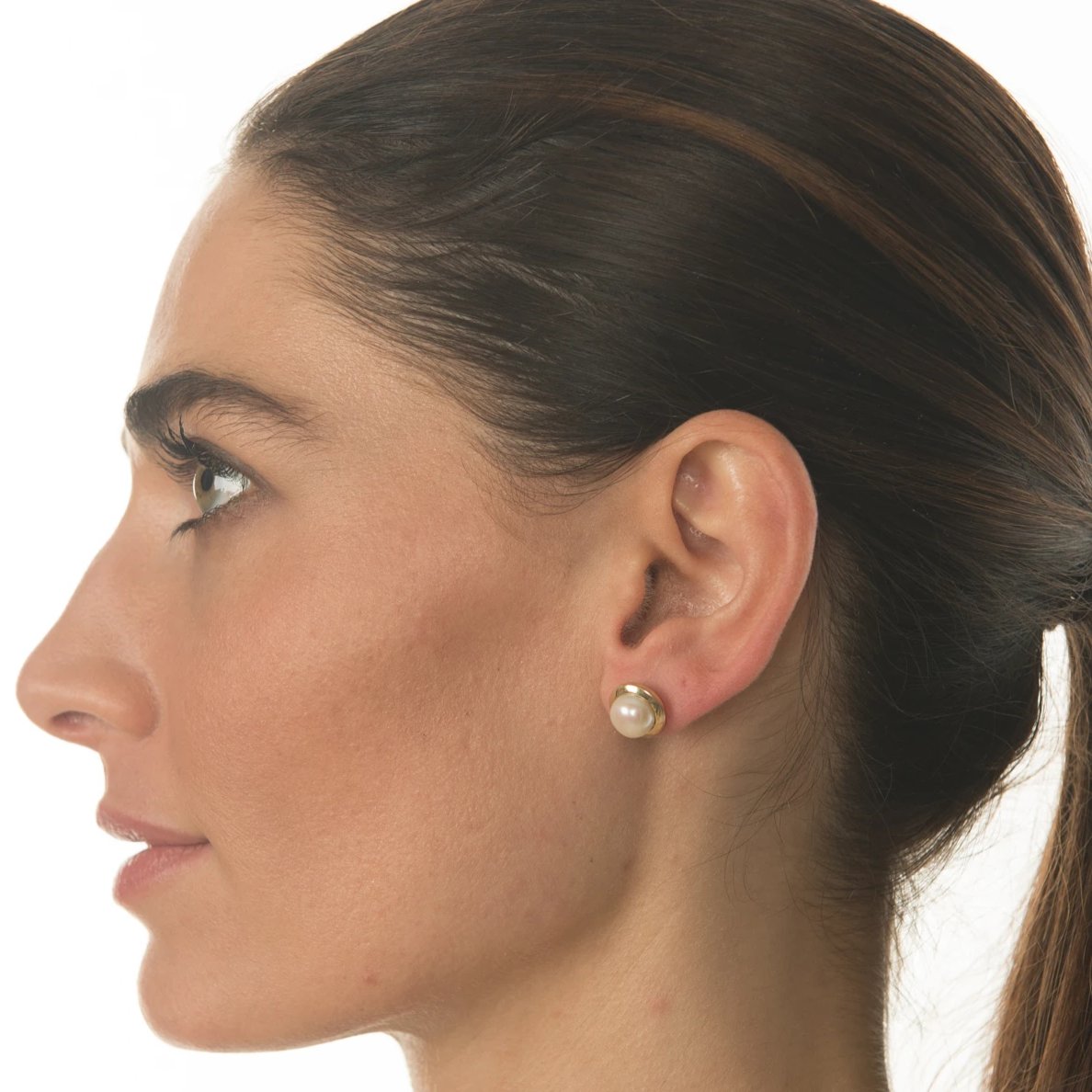 Whitney Pearl Studs in 10K Gold