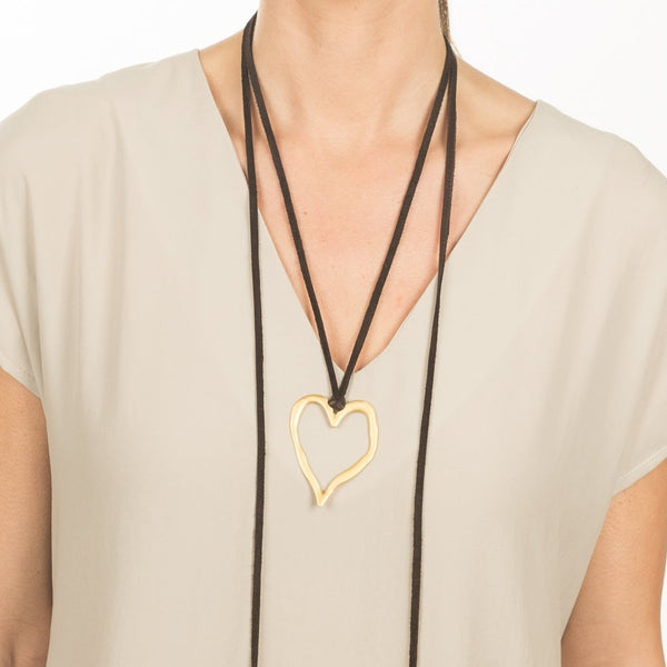 Lost My Heart in Leather Necklace