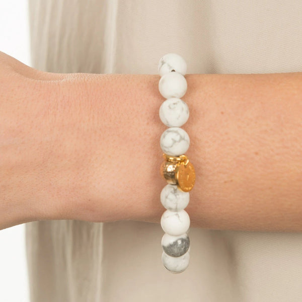 The Luna Bracelet in White Marble