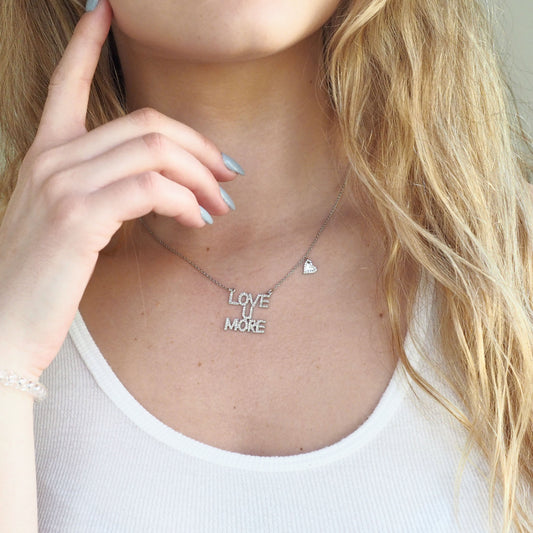 Love You More Sunrise Necklace in Diamonds & 14K White Gold