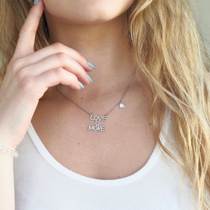 Love You More Sunrise Necklace in Diamonds & 14K White Gold