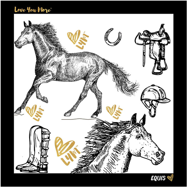Love You More Silk Scarf - Equestrian Prints