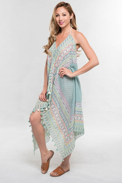 Scarf Tie Back Halter Dress & Beach Cover Up