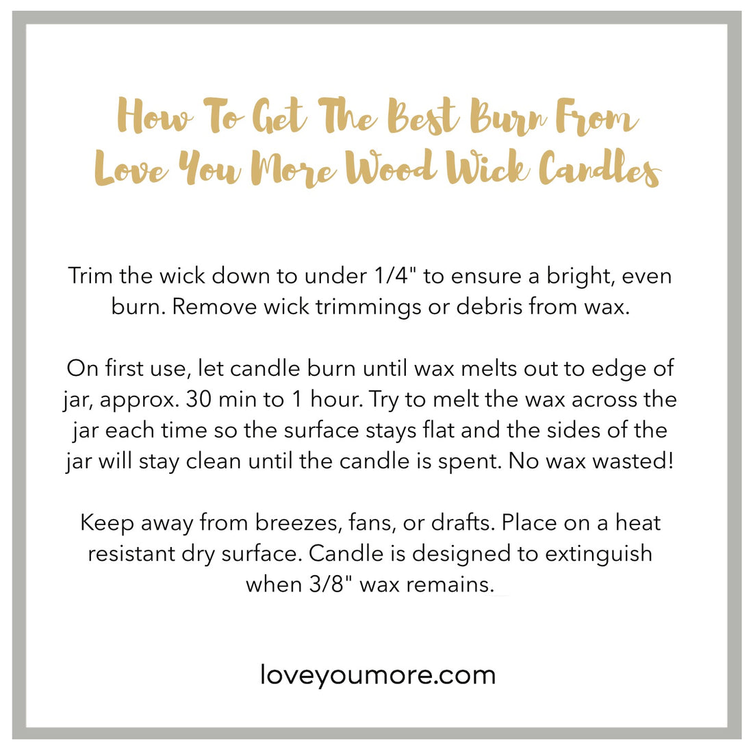 Love You More Wood Wick Candles
