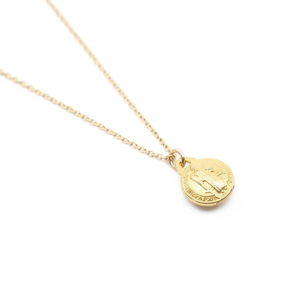 St. Benedict Necklace in Gold Medallion