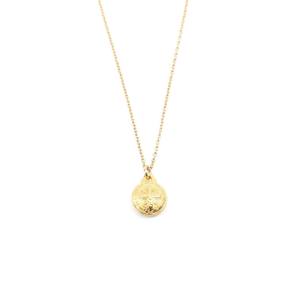 St. Benedict Necklace in Gold Medallion