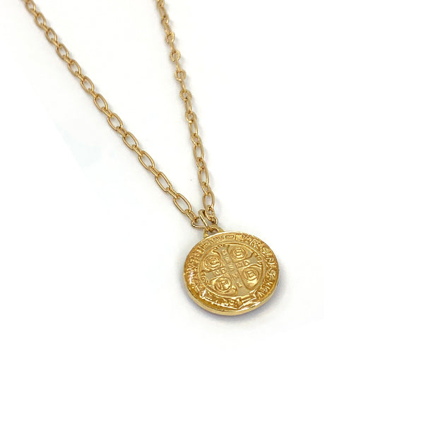 St. Benedict Necklace in Lola Chain with Large Pendant