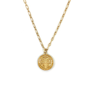 St. Benedict Necklace in Lola Chain with Large Pendant