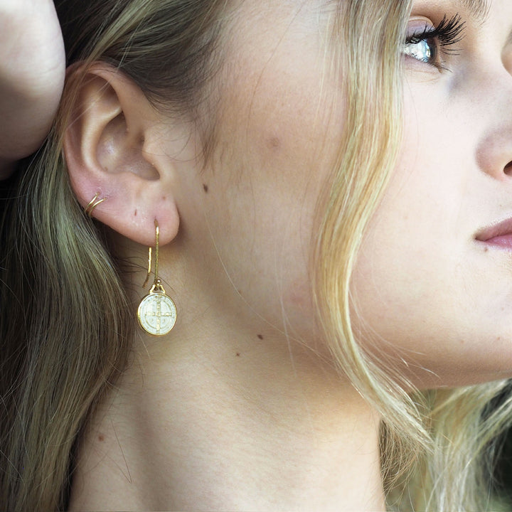 The St. Benedict Earrings in Enamel