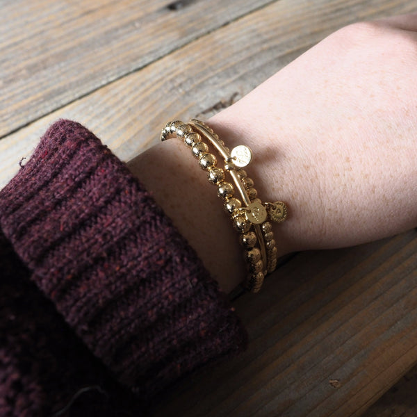 The Eternity Bracelet in Hammered Gold