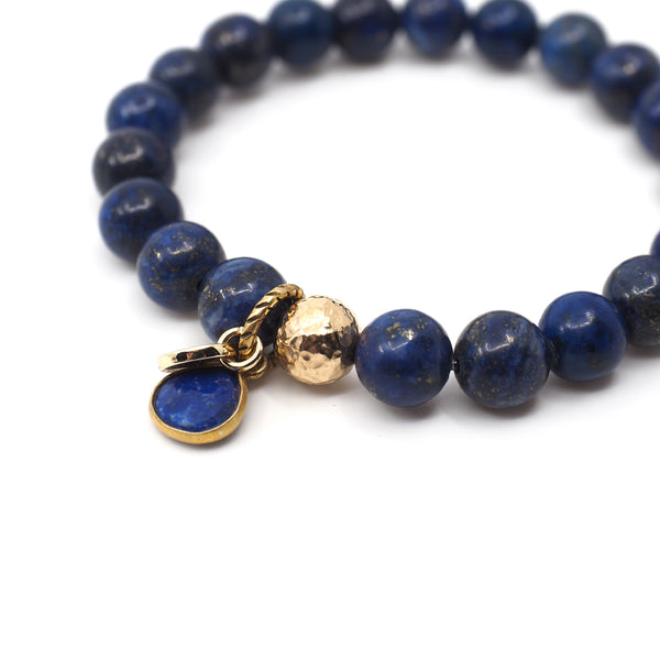 The Luna Charm Bracelet in Lapis Lazuli