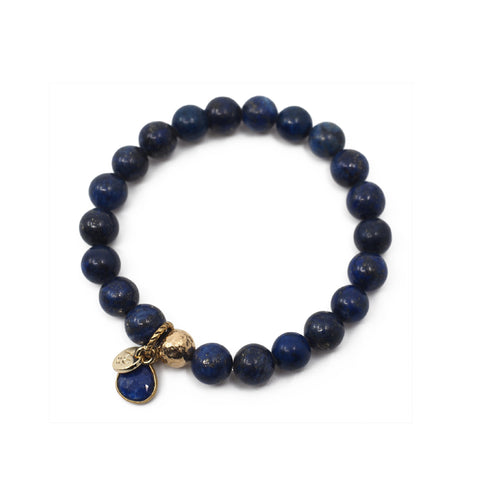 The Luna Charm Bracelet in Lapis Lazuli