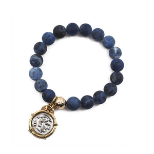 The Luna Bracelet in Midnight Blue with Charm