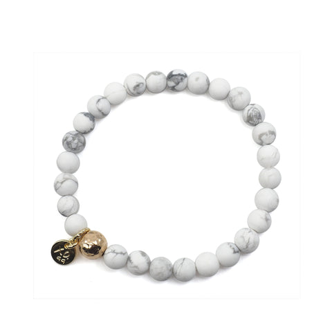 Black & Marble White Beads Bracelet ( Pack Of 2)