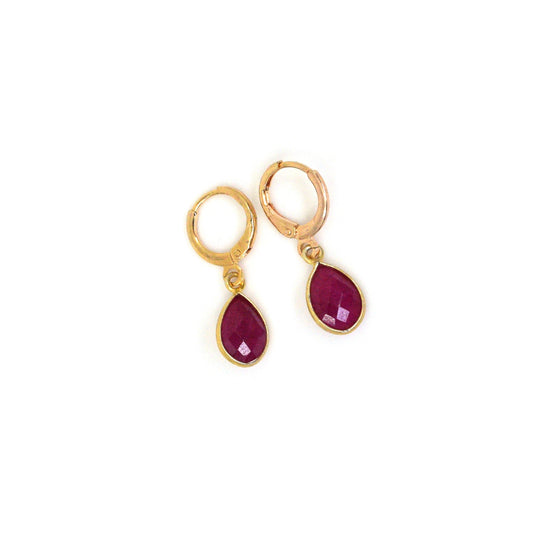 The Red Ruby Teardrop Earrings