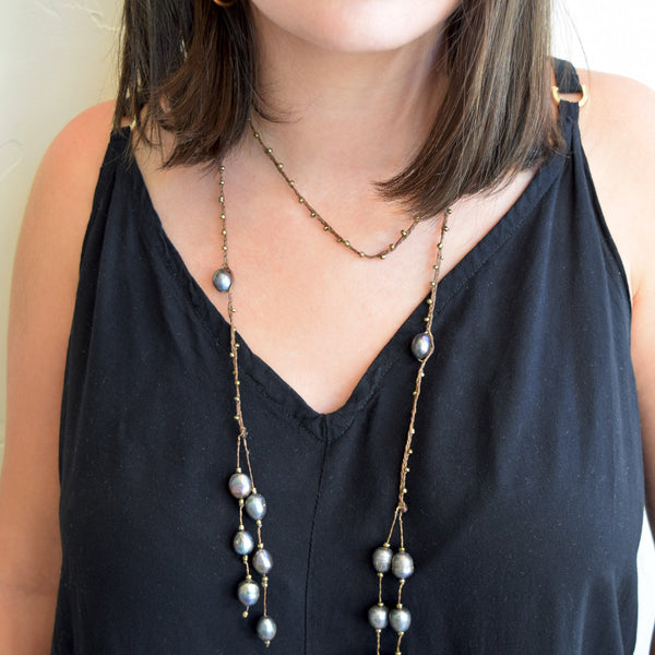 The Victoria Necklace in Blue Beads