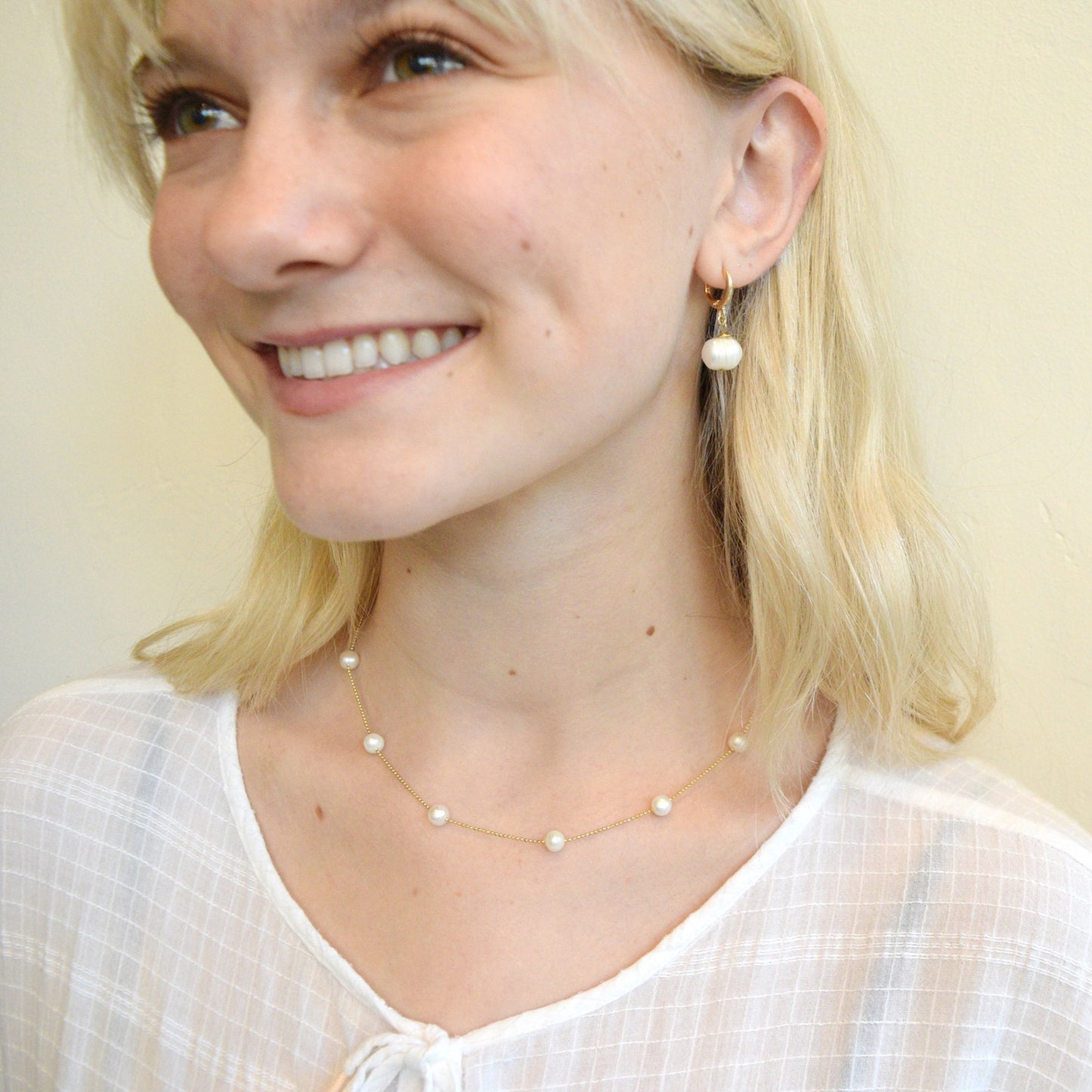 Whitney Pearl Necklace in 10K Gold & Pearl