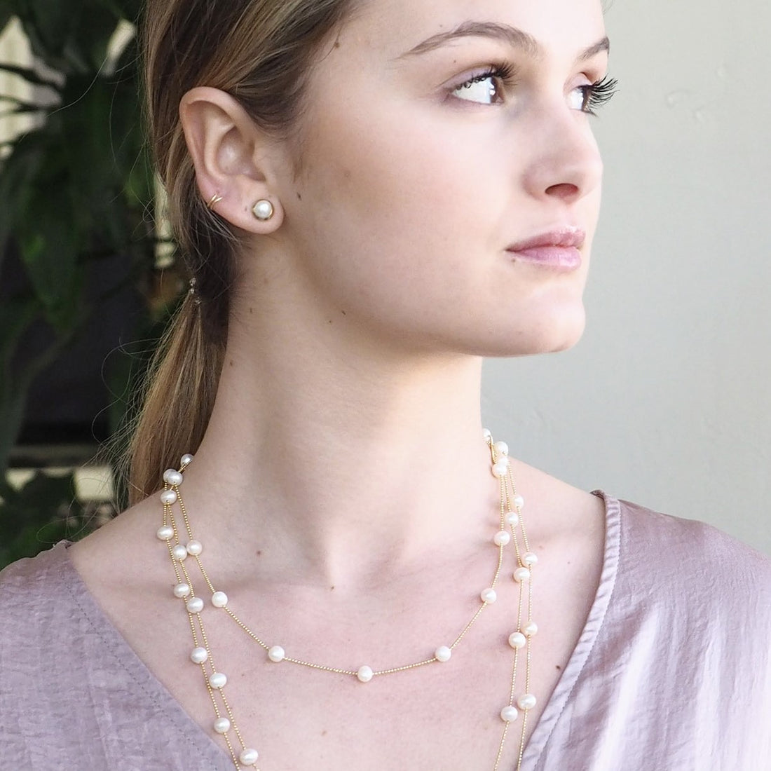 Whitney Pearl Studs in 10K Gold