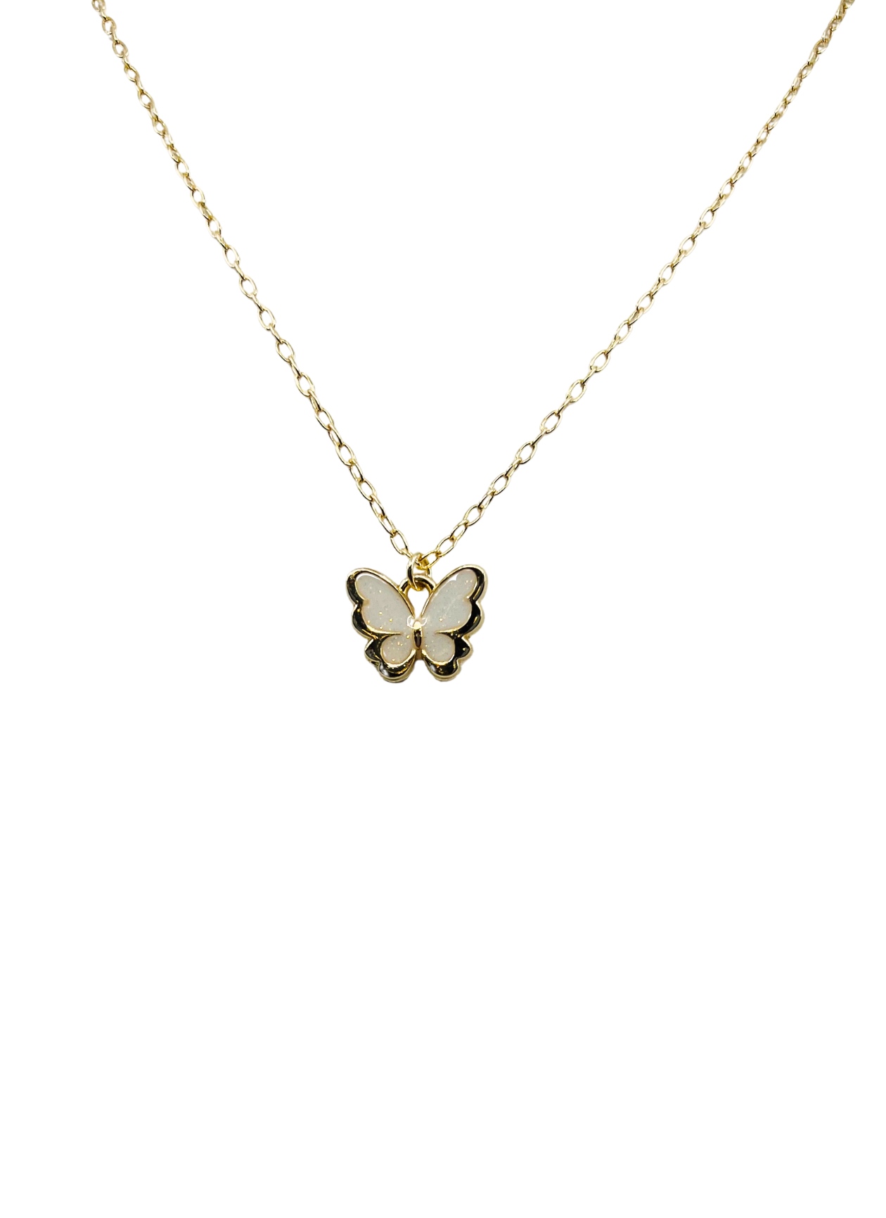 Colorful Butterfly Gold Necklace