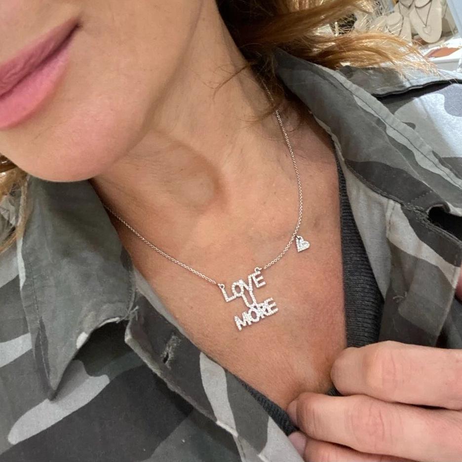 Love You More Sunrise Necklace in Diamonds & 14K White Gold
