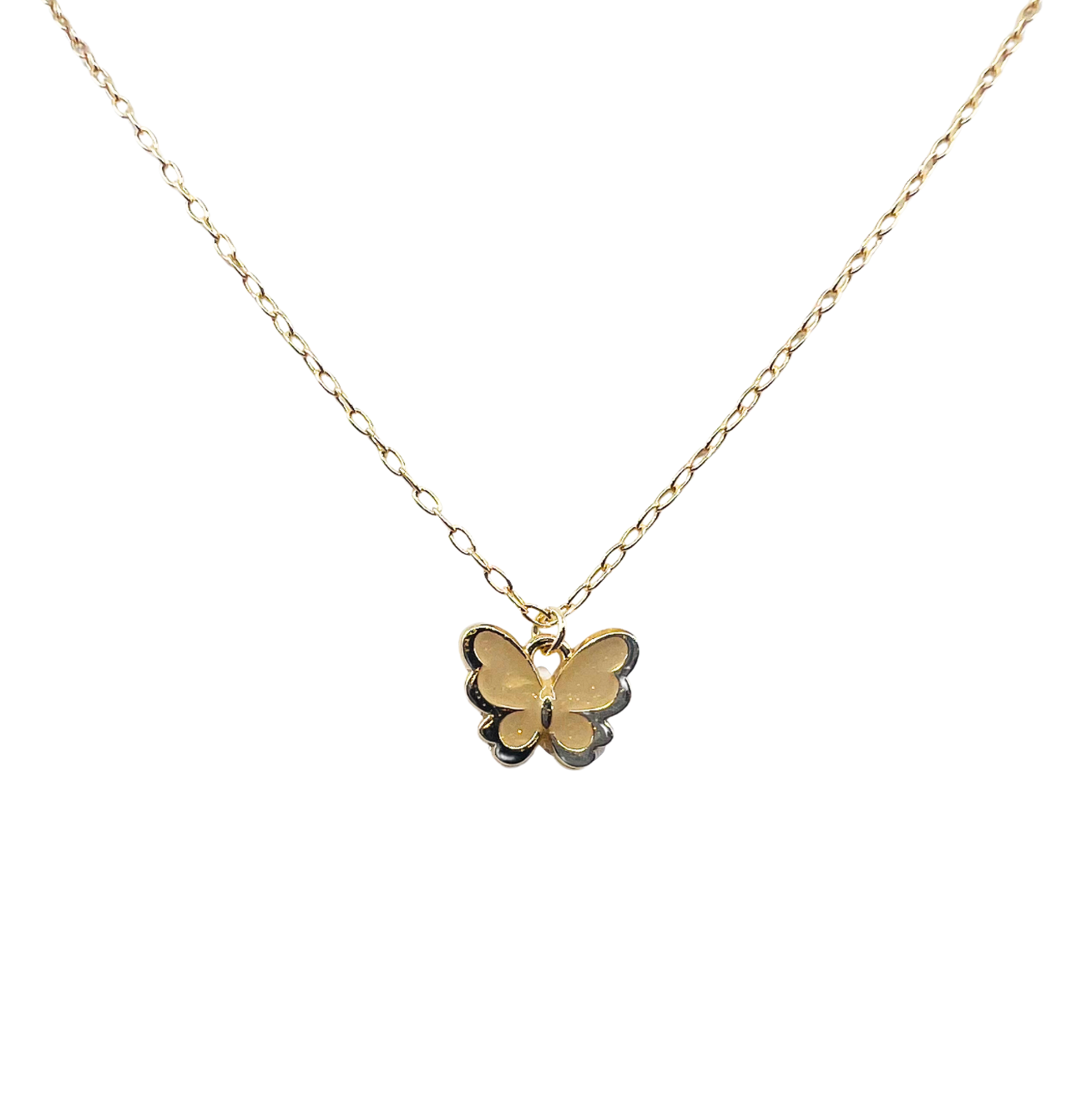 Colorful Butterfly Gold Necklace